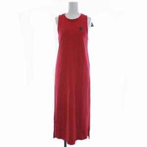 タグ付き ワンピース ロング ワッペン ノースリーブ XS 赤 レッド 599887 /ZS