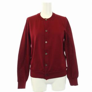 コムコム AD2018 カーディガン ニット 長袖 薄手 クルーネック S 赤 レッド RC-N511