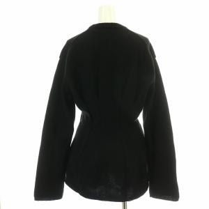 COMME des GARCONS AD2022 ニット セーター 長袖 クルーネック ウエストシェイプ ペプラム タック S 黒 ブラック