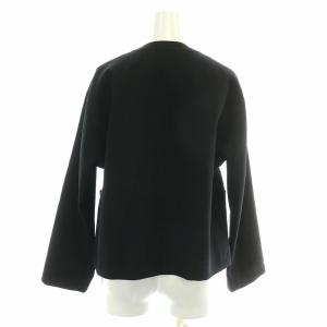 Tao AD2019 ノーカラージャケット 裏地水玉 ドット ウール M ブラック TC-J100