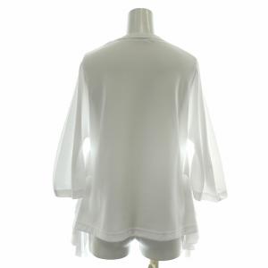 COMME des GARCONS COMME des GARCONS コムコム AD2023 Tシャツ カットソー 七分袖 クルーネック フリル ラグランスリーブ XS 白