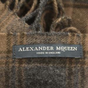 Alexander McQueen ストール チェック マフラー グレー 茶