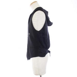 DIOR HOMME 10AW フード付き ベスト ジレ 切替 46 S 黒 ブラック 0E316070559