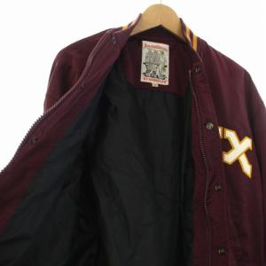 AVIREX AmericanClassics サテンスタジャン SATIN STADIUM JACKET ジャンパー ブルゾン M 赤紫