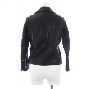beautiful people ダブル ライダースジャケット アウター ジップアップ ラムレザー 羊革 140 黒 ブラック
