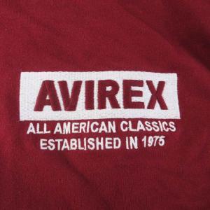 AVIREX スウェットパーカー プルオーバー フーディー 刺繍 M 赤 レッド 6193478