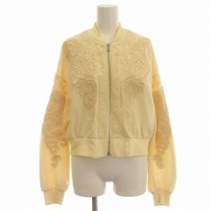 23SS ジャケット 刺繍 ジップアップ ブルゾン 36 S アイボリー