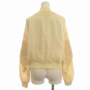 GRACE CONTINENTAL 23SS ジャケット 刺繍 ジップアップ ブルゾン 36 S アイボリー