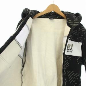 AVIREX Aviator Kings VARSITY BIG PARKA プルオーバーパーカー 総柄 ロゴ 長袖 裏起毛 M 黒 ブラック