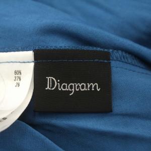 Diagram GRACE CONTINENTAL 22SS ワンピース ロング 半袖 フレア ベルト付 36 S 青 ブルー