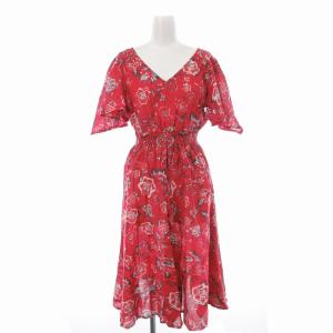 Velnica ワンピース ロング 半袖 カットソー 花柄 総柄 赤 レッド /MM