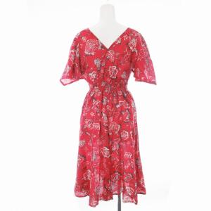 Velnica ワンピース ロング 半袖 カットソー 花柄 総柄 赤 レッド /MM
