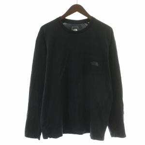 ロングスリーブコンフォーティブベーシッククルー Tシャツ カットソー ロンT 長袖 ロゴプリント XL 黒 ブラック NT32288