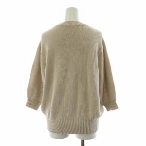 23区 コットンブレンドコード パフスリーブニット カットソー 半袖 38 M ベージュ KRWOIM0307