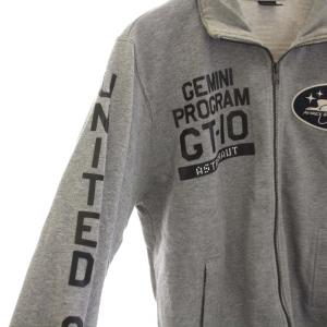 AVIREX スタンドジップスウェット ジャケット ジップアップ ワッペン プリント L グレー 6183509