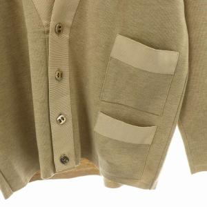 Salvatore Ferragamo ニットカーディガン 長袖 Vネック ウール M ベージュ