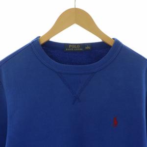 POLO RALPH LAUREN スウェット トレーナー ポニー ロゴ刺繍 長袖 裏起毛 S 青 ブルー