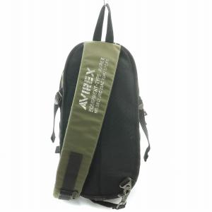 AVIREX ボディバッグ ショルダーバッグ ロゴ 刺繍 プリント カーキ AVX305M