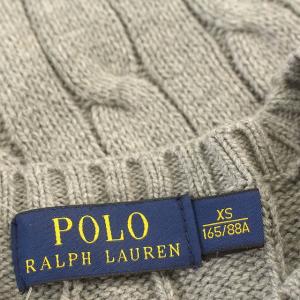 POLO RALPH LAUREN ニット セーター ケーブル コットン 長袖 XS グレー