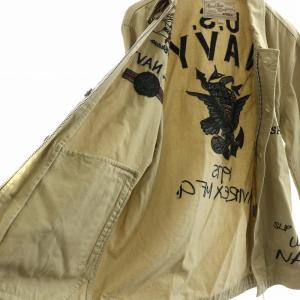 AVIREX U.S.NAVY N-4 EMBROIDERED ミリタリージャケット ブルゾン シングル ジップアップ ステンカラー 刺繍