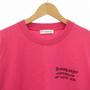 J.W.ANDERSON Tシャツ カットソー 半袖 ロゴ 刺繍 バックプリント M ピンク /TK