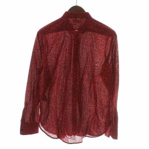 SAINT LAURENT PARIS 13年製 シャツ レオパード レッド ブラック