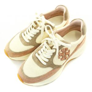 TORY BURCH KICK TRAINER キックトレーナー ローカットスニーカー シューズ 厚底 スエード 切替 ロゴ 7.5 24.5cm
