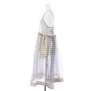 Tao AD2013 キャミワンピース チェック シアー M グレー ホワイト