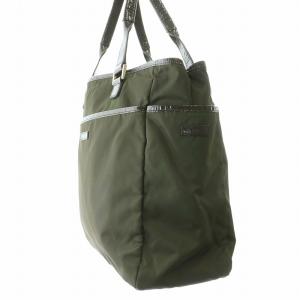 ANYA HINDMARCH トートバッグ ハンドバッグ 切替 ロゴ 装飾 カーキ 黒 ブラック