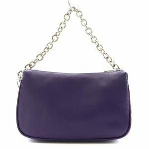 FURLA 新ロゴ ムーン MOON ショルダーバッグ ハンドバッグ 2way チェーン レザー 紫 パープル
