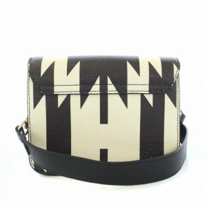FURLA メトロポリス グラフィック ショルダーバッグ ポシエット 総柄 レザー 黒 ブラック 白 アイボリー