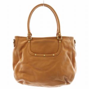 TORY BURCH トートバッグ ハンドバッグ レザー ベージュ