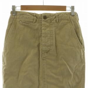 HYKE タイトスカート デニム ボタンフライ バックセンタースリット カットオフ ミモレ ロング 1 S ベージュ