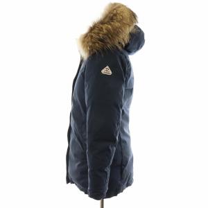 PYRENEX BORDEAUX ボルドージャケット ダウンジャケット フード ファー アウター 36 S 紺 ネイビー