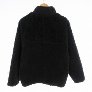 GRAMiCCi ボアジャケット 切替 アウトドアウェア 胸ポケット ロゴ刺繍 アウター S 黒 ブラック