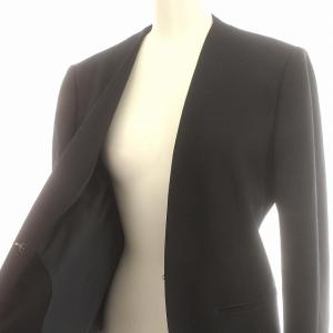 23区 23AW スーツ セットアップ ノーカラー ジャケット パンツ 38 M ネイビー 紺