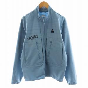 HOKA ONE ONE セットアップ 上下 ジャケット ジョガーパンツ ロゴ M 水色 ライトブルー