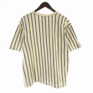 BEAUTY&YOUTH UNITED ARROWS ストライプ ワイドシルエット Tシャツ カットソー 半袖 S アイボリー 紺 ネイビー 1217-105-1183