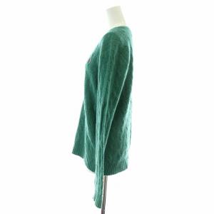 POLO RALPH LAUREN ケーブルニット セーター 長袖 Vネック ロゴ刺繍 カシミヤ混 M 緑 グリーン