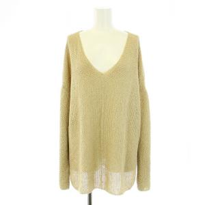 24SS カノコ編みペーパーヤーン2WAYルーズニット カットソー 長袖 ベージュ 24080200509010