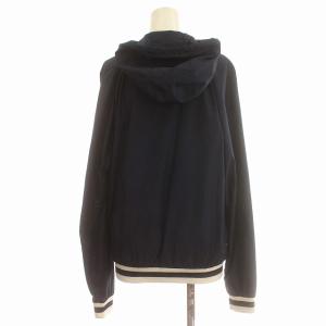 Maison Kitsuné HOODED WINDBREAKER ウィンドブレーカー ナイロンジャケット パーカー トリコロール XS ネイビー 紺