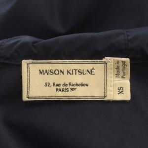 Maison Kitsuné HOODED WINDBREAKER ウィンドブレーカー ナイロンジャケット パーカー トリコロール XS ネイビー 紺