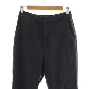 IENA リネンストレッチセミバギーパンツ スラックス 麻 ストレート ジッパーフライ 38 M グレー 23030900574010