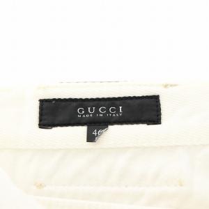 GUCCI チノパンツ チノパン ボタンフライ 46 S 白 ホワイト