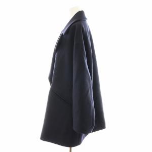 UNITED ARROWS MANTECO Aライン テーラードコート ダブル ミドル丈 ウール アウター 38 M 紺 ネイビー 15251444332