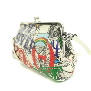 Vivienne Westwood FRAT HIOUSE がま口 ショルダーバッグ プリント 総柄 ホワイト マルチカラー