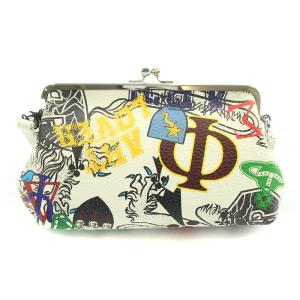 Vivienne Westwood FRAT HIOUSE がま口 ショルダーバッグ プリント 総柄 ホワイト マルチカラー