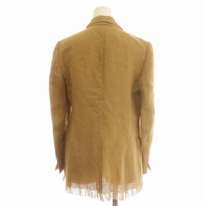 Max Mara Intrend 近年モデル リネン テーラードジャケット 麻 ダブル ジャケット 背抜き 42 M ベージュ