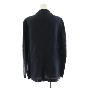 23区 テーラードジャケット シングル 麻 リネン 40 L 紺 ネイビー JKWOKM0301