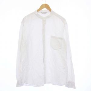 コットンヘンプバンドカラーシャツ 長袖 5 L 白 ホワイト 0211-U601D-1058 /KH